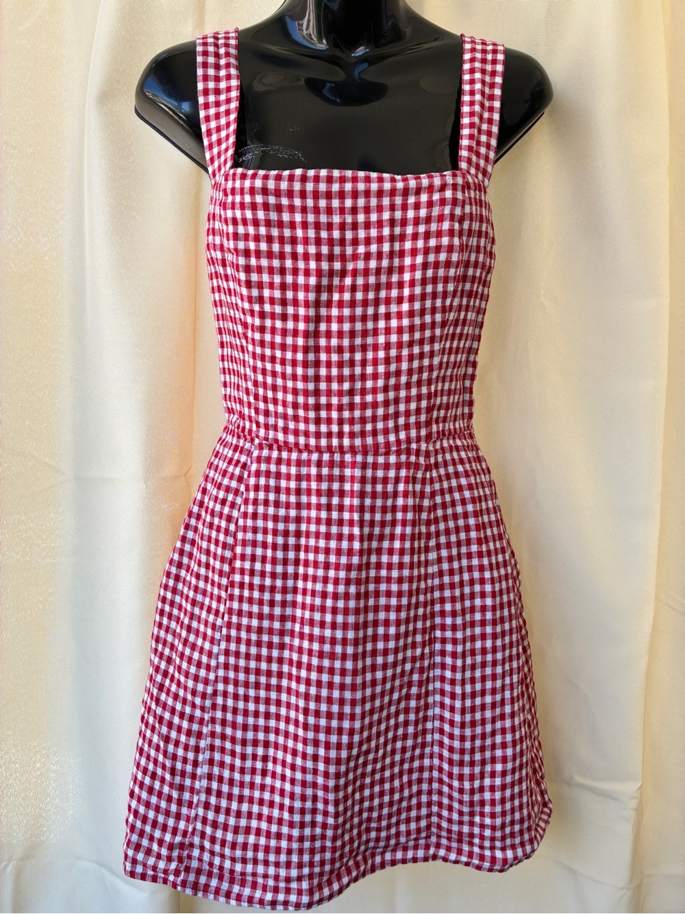Reformation Red and White Gingham Mini Dress